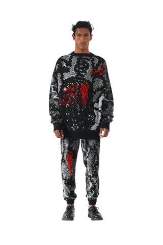 "SHADOWS" JACQUARD KNIT SWEATSHIRT