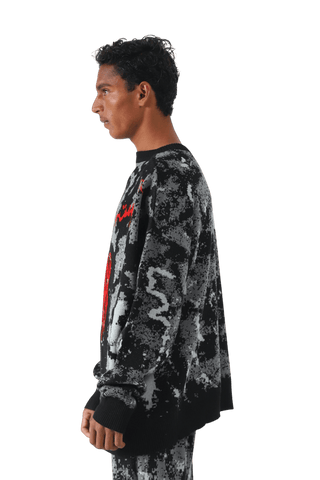 "SHADOWS" JACQUARD KNIT SWEATSHIRT