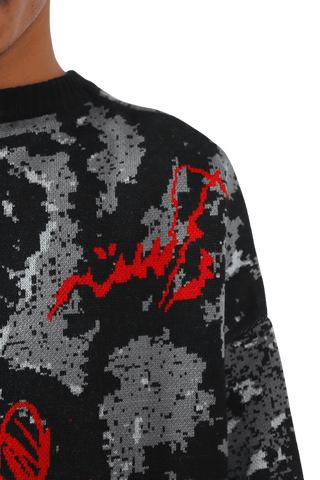 "SHADOWS" JACQUARD KNIT SWEATSHIRT