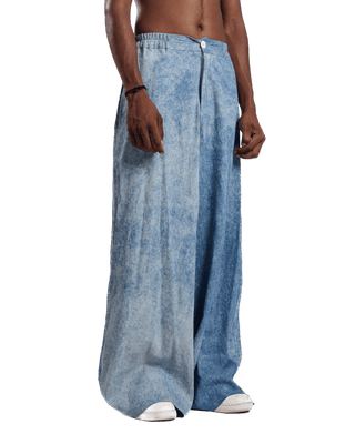 "Ocean Waves" Flared Acid Wash Denim Trousers