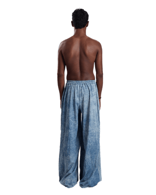 "Ocean Waves" Flared Acid Wash Denim Trousers (f)