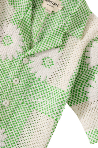 "bahaar" puff print button down