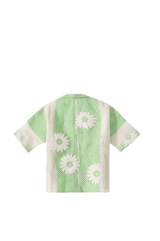 "bahaar" puff print button down