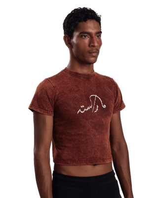 "BURNT SIENNA" CROPPED T-SHIRT