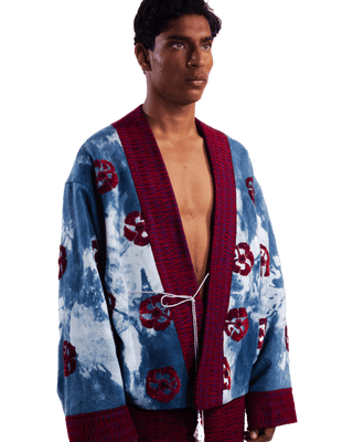 "HIMALAYAN NIGHTS" HAND EMBROIDERED KIMONO