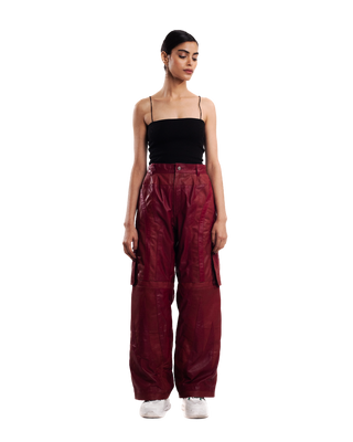 RELAXED LEATHER TROUSERS