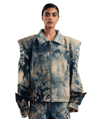 "GRANDMAS GARDEN" CYANOTYPE JACKET