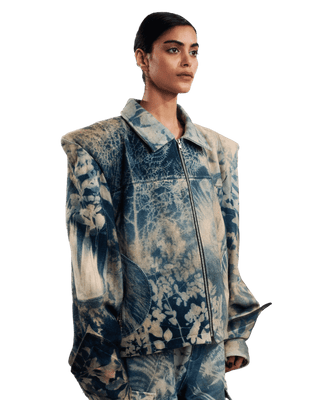 "GRANDMAS GARDEN" CYANOTYPE JACKET