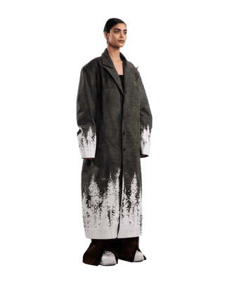 "FOREVER FOREST" PRINTED LEATHER COAT