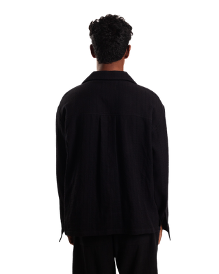 HANDWOVEN BLACK DOBBY SHIRT