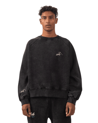 BLACK ACID WASH SWEATSHIRT MADE IN PAK (V4)