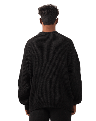 BLACK KNIT JACQUARD SWEATER