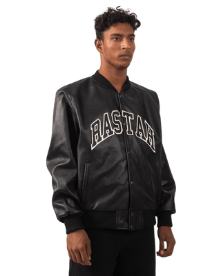 BLACK VARSITY LEATHER JACKET