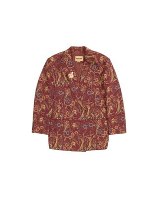 "RED AFFAIR" JACQUARD WOVEN COAT