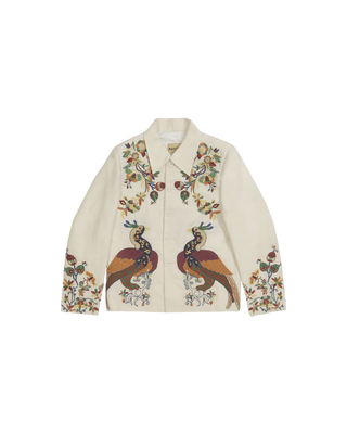 "PAINTED BIRD" SILK JACKET