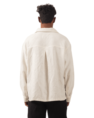 WHITE DOBBY FULL SLEEVE BUTTON DOWN