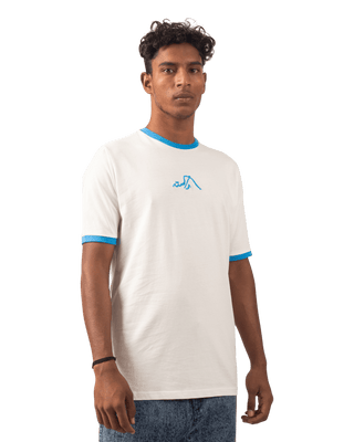 BLUE REGULAR FIT EMBROIDERED LOGO T SHIRT