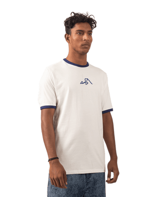 NAVY REGULAR FIT EMBROIDERED LOGO T SHIRT