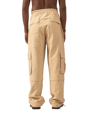 KHAKI KHADDAR CARGO PANTS