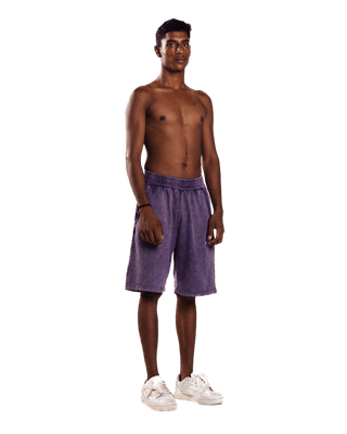 WASHED PURPLE LOGO SHORTS