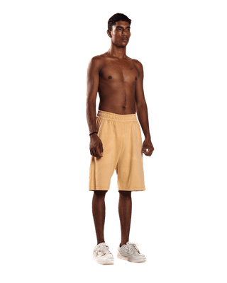 TAN LOGO SHORTS