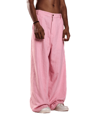 PINK SEERSUCKER TROUSERS