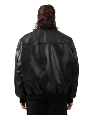 BLACK VARSITY LEATHER JACKET