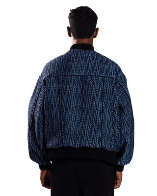 INDIGO HANDWOVEN DOBBY SWEATSHIRT