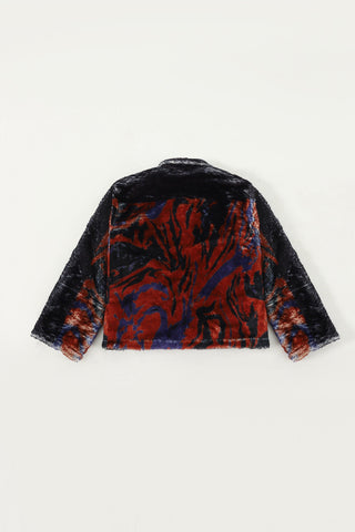 lahori nights" printed sherpa jacket