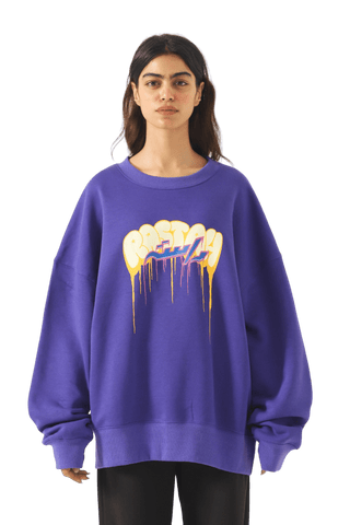 "all eyes on me" purple sweatshirt