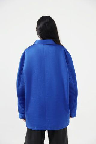 ROYAL BLUE SILK COACH JACKET - Rastah