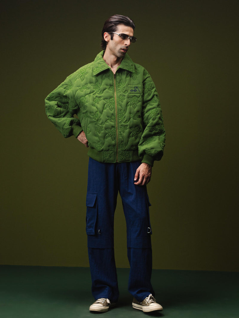 "95" BOTANICAL QUILTED BOMBER JACKET