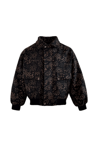 RUSTIC BLOCK PRINT BOMBER JACKET