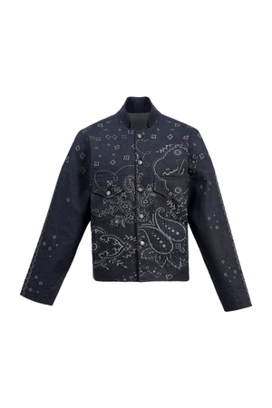 Denim dastan laser print jacket