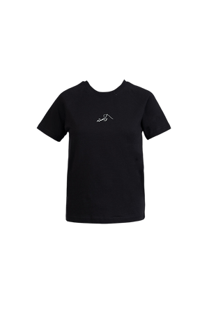 Black jersey raglan T-shirt