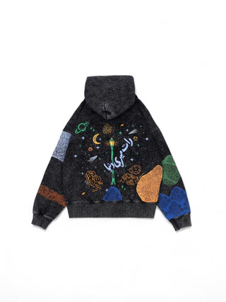 Night sky patchwork hoodie
