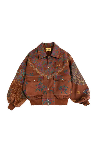 Heritage Block Print Bomber Jacket