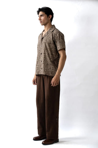 Brown Ajrak Button-down