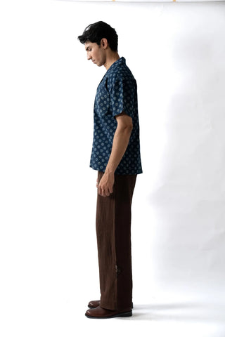 Blue Ajrak Button-Down