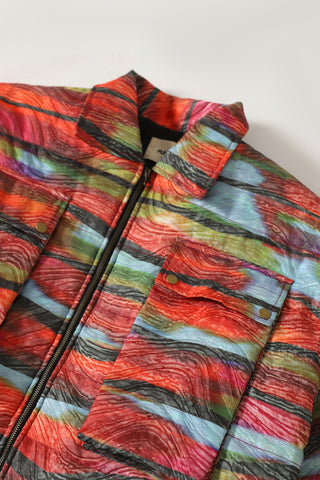 "WAVES OF LOVE" QUILTED BOMBER