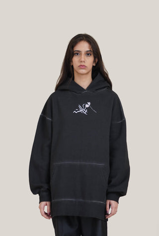 Black Oil Wash Vintage Hoodie - Rastah