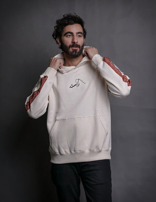 Hand Crafted Unisex Vanilla Creme Mughal Horseback Hoodie - Rastah