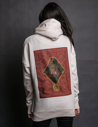 Hand Crafted Unisex Vanilla Creme Mughal Horseback Hoodie - Rastah