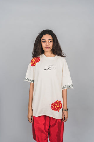 Blockprint Fiery Rose T-Shirt - Rastah