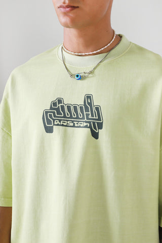 "SUMMER GREEN" GARMENT DYED LOGO T SHIRT