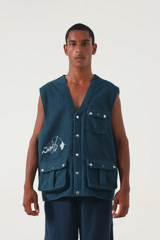 SLEEVELESS HANDWOVEN JACKET - Rastah