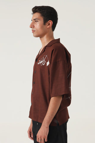 REBIRTH - BROWN BUTTON DOWN SHIRT - Rastah