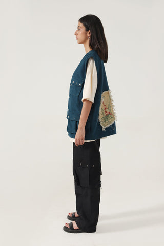 SLEEVELESS HANDWOVEN JACKET - Rastah