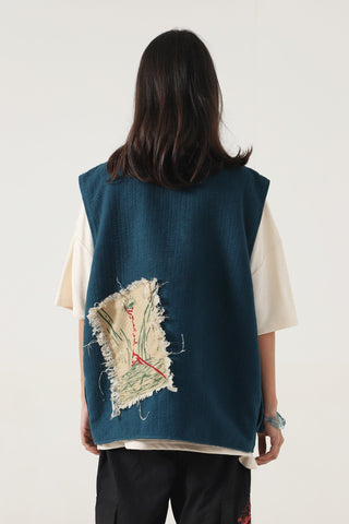 SLEEVELESS HANDWOVEN JACKET - Rastah