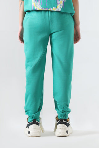 "THE INTROSPECTIVE VAMPIRE" SEA GREEN SWEATPANT